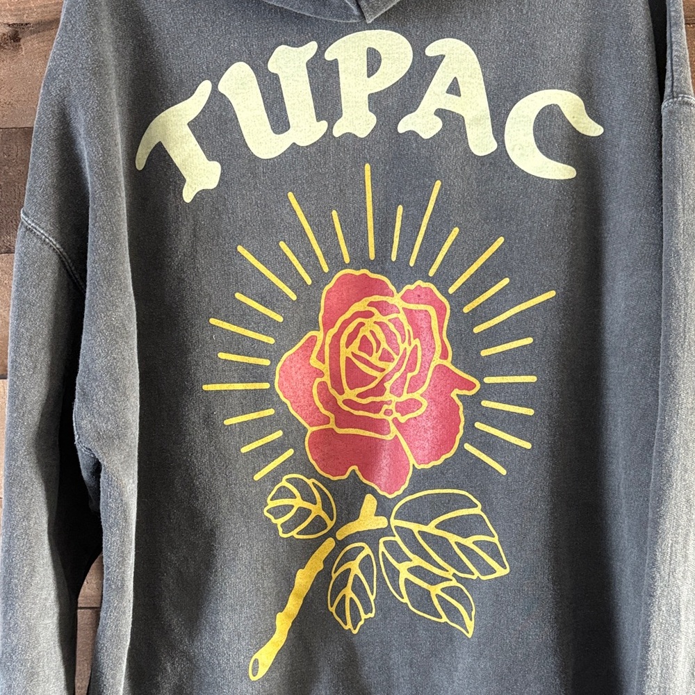 Tupac Gray zipper hoodie